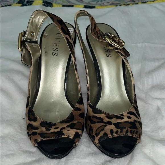 Guess Animal Print Slingback Heels - Picture 2 of 8
